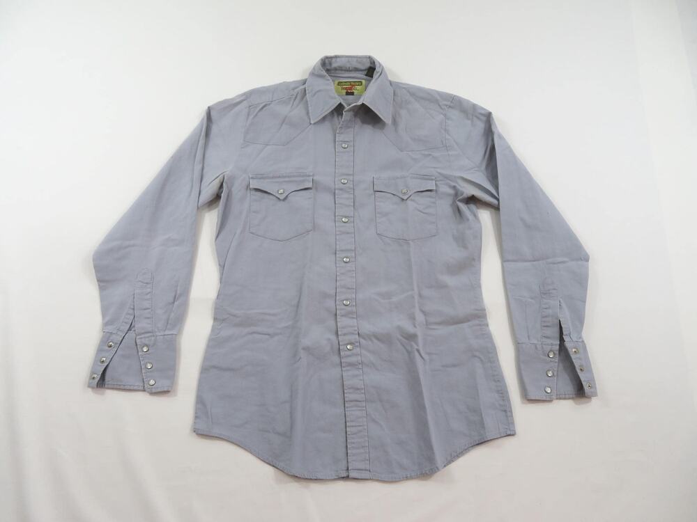 Young Bloods Pearl Snap Shirt Cowboy Western Gray Sz S 1990s
